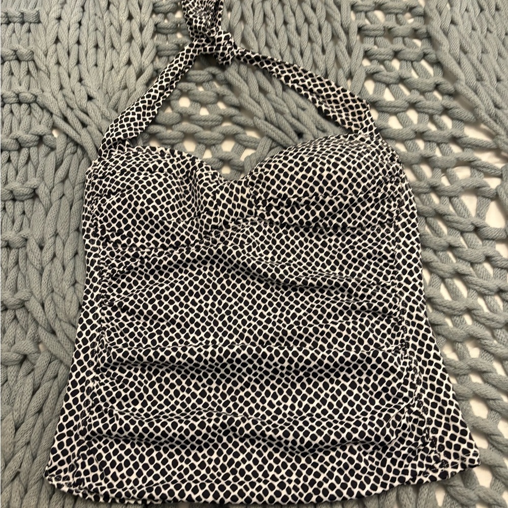 Tommy Bahama Black and White Halter swim Top